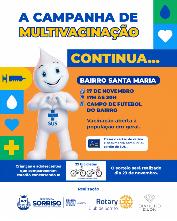 Multivacinação Itinerante chega ao bairro Santa Maria nesta segunda